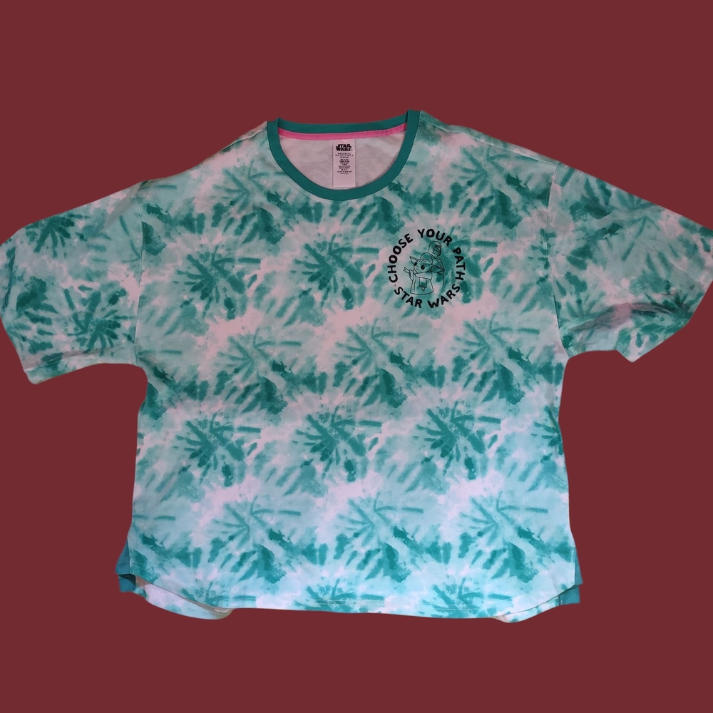 Star Wars Mandalorian And Grogu Green Tie Dye T-shirt Size Large